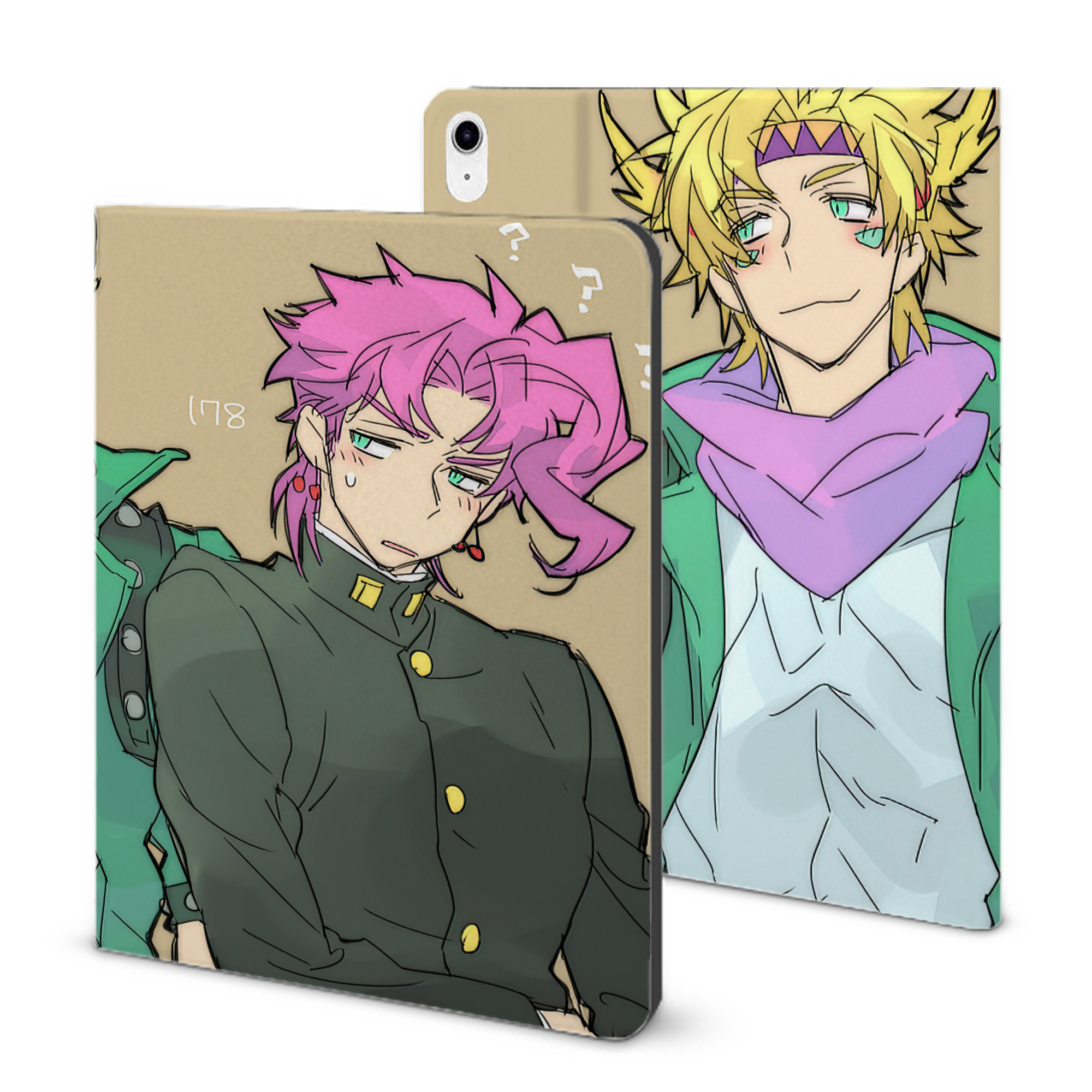 （画像用） ジョジョの奇妙な冒険 JoJo's Bizarre Adventure IPad ケース ブック型 PUレザー TPU 耐衝撃 軽量 薄型 ペン収納なし 全面保護 IPad 各モデル対応